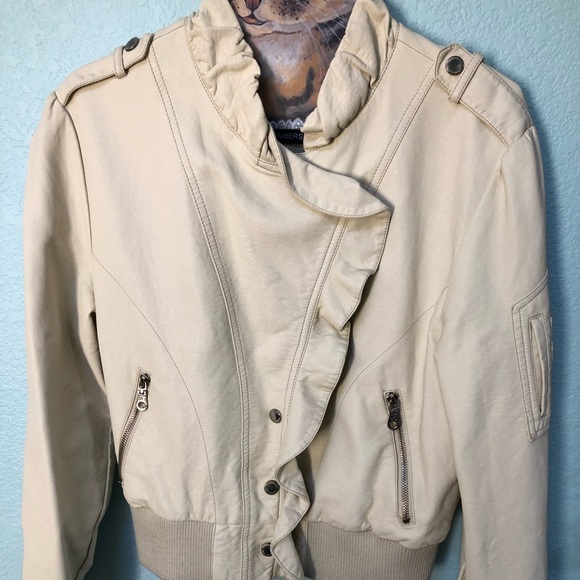 Members Only Ruffle Faux Leather Jacket - Picture 2 of 6